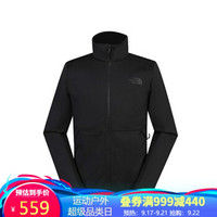 北面（The North Face ）2020春夏款户外软壳冲锋衣男男保暖透气防水抓绒衣 4NCN JK3/黑色 S