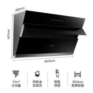 康佳（KONKA）抽油烟机灶具套装 21立方家用侧吸式油烟机4.5KW玻璃燃气灶两件套 KG02+423X（液化气）