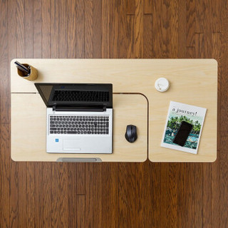 SANWA宽度高度角度可调节桌 移动升降桌 床边桌 学生电脑桌书桌 办公桌小桌子懒人桌跨床桌N003 深木纹（1米2）