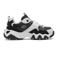 SKECHERS 斯凯奇 DLITES GIRLS系列 女童魔术贴休闲熊猫鞋 996301L 白色/黑色