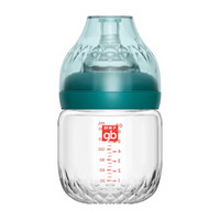 gb好孩子奶瓶新生婴儿0-6个月宝宝玻璃奶瓶宽口径防胀气断奶 180ML-祖母绿（自带慢流量奶嘴）