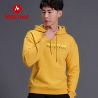 marmot/土拨鼠20秋冬运动柔软休闲印花logo圆领带帽套头卫衣男户外 北极蓝2975(51351) M 欧码偏大