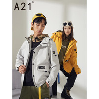 以纯线上品牌A21秋季男装2020 防风开胸外套休闲连帽风衣通勤百搭男上衣 R403114028 桔黄 175/88A/L