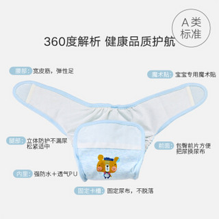 gb好孩子婴儿尿布裤隔尿纯棉防漏防水可洗宝宝布尿裤2条装 童年的记忆本白 66