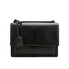 SAINT LAURENT 圣罗兰 SUNSET系列 女士中号光面皮包 442906D420U1000 黑色