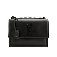 SAINT LAURENT 圣罗兰 SUNSET系列 女士中号光面皮包 442906D420U1000 黑色