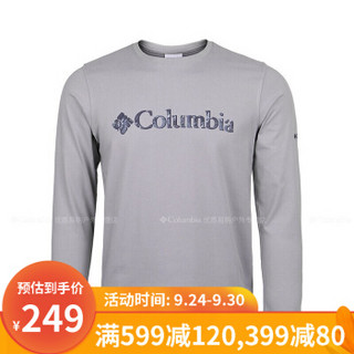 Columbia哥伦比亚户外休闲秋冬男士经典logo舒适透气吸湿圆领长袖T恤 PM3541039 XL