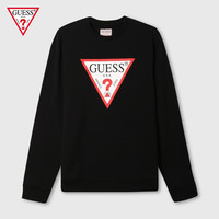 GUESS2020新款秋男士棉弹经典LOGO圆领卫衣-M0YQ37K7ON0-JBLK