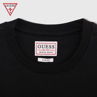 GUESS2020新款秋男士棉弹经典LOGO圆领卫衣-M0YQ37K7ON0-JBLK