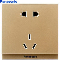 松下（ Panasonic）开关插座面板 正五孔二三插电源插座面板 10A5孔墙壁插座 悦皓 香槟金 WMWF122MYZ