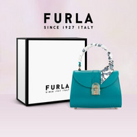 FURLA/芙拉2020限定套组 1927 OPERA迷你手提包+精美丝巾礼盒套组 翡翠绿色+丝巾颜色随机