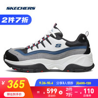 Skechers斯凯奇官方情侣鞋男子厚底户外老爹鞋熊猫鞋休闲运动鞋 999207 白色/黑色/海军蓝色/WBKB 45.5