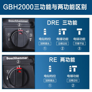 BOSCH 博世 GBH2000DRE 多功能电锤 标配三用 正反转