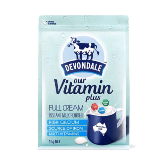 德运奶粉（Devondale）澳洲进口牛奶粉德运全脂高钙奶粉 儿童女士孕妇中老人成人奶粉1KG 全脂高钙奶粉1kg