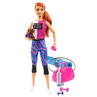 Barbie 芭比 女孩礼物洋娃娃小公主过家家玩具运动社交芭比娃娃-芭比之健身达人GJG57