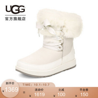 UGG 冬季女士格雷西防滑轻便经典短雪地靴 1105769 WHT | 白色 36