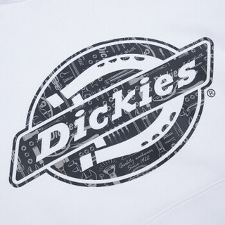 Dickieslogo印花连帽卫衣 男式秋季新品抓绒上衣DK008156 白色 00S