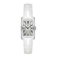 LONGINES 浪琴 黛绰维纳系列 L5.255.4.71.2 女士石英手表 20.8mm 白盘 白色皮带 方形