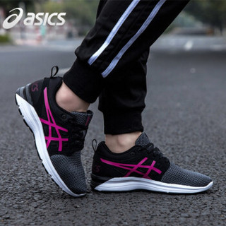 ASICS 亚瑟士 女鞋跑步鞋缓冲稳定马拉松跑鞋爱世克斯女子运动鞋正品 深灰色/粉色/黑色 37.5