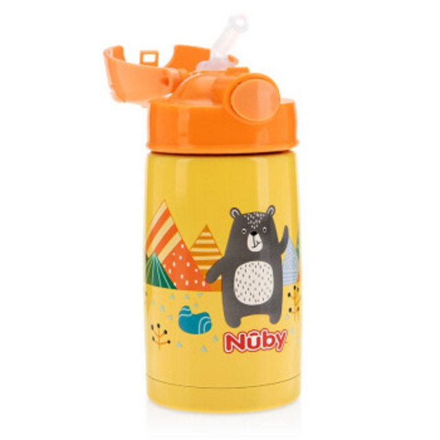 Nuby 1339 儿童不锈钢保温杯 黄色 300ml