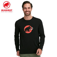 MAMMUT猛犸象Mammut男士休闲舒适LOGO印花长袖T恤上衣 黑色 M
