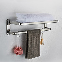 九牧卫浴不锈钢浴巾架折叠升降毛巾架浴室淋浴房厕所壁挂件置物架