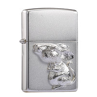 ZIPPO 之宝 镀银贴章鼠系列 本命年个性打火机 银色