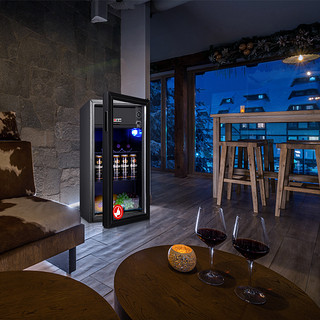 志高112升冰吧家用小型冰箱客厅冷藏柜透明玻璃茶叶保鲜红酒冷柜