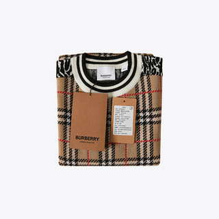 BURBERRY 博柏利 女童格纹针织连衣裙 8029168 典藏米色 110cm