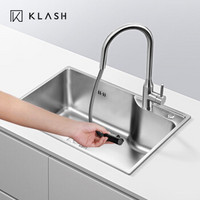 佳勒仕（KLASH）厨房304不锈钢水槽 纳米水槽单槽  洗菜盆 洗碗槽 洗碗盆 大单槽池套装