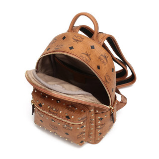 mcm女士涂层帆布铆钉双肩包 mmkaave03