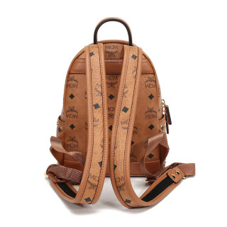 mcm女士涂层帆布铆钉双肩包 mmkaave03