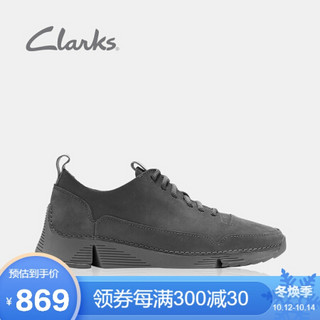 Clarks Clarks其乐女鞋休闲鞋舒适平底跑步透气系带单鞋Tri Spark 灰色 38