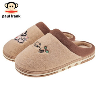 大嘴猴PaulFrank棉拖鞋男女情侣居家室内舒适厚底保暖拖鞋 PF864 棕色 270