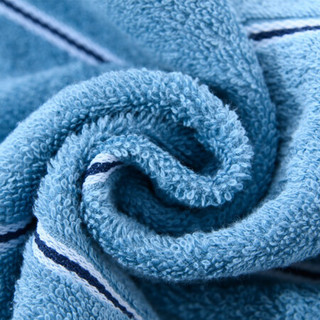佳佰 纯棉毛巾 A类全棉柔软吸水彩缎面巾单条装 蓝色32cm*72cm/90克/条