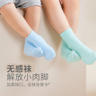 米乐鱼 新生婴儿袜子春秋季宝宝中筒平板保暖儿童棉袜男女童袜子3双装  粉紫绿XL
