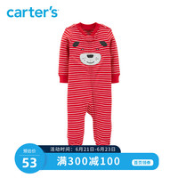 Carters婴儿春装宝宝连身衣秋冬长袖拉链包脚圆领哈衣爬服115G622