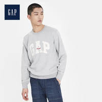 Gap男装休闲套头卫衣春567872 2020新款LOGO印花上衣柔软系列