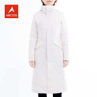 极星户外男女中长款防水保暖灰鹅绒羽绒服AGDD21471/22472