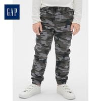 Gap男童松紧腰抽绳运动裤春秋494137 柔软衬里加棉束脚裤