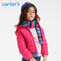 Carters女童羽绒服儿童冬装新款连帽轻薄保暖羽绒服外套18823112