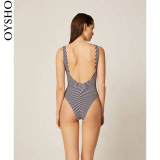 夏日折扣 Oysho 条纹遮肚显瘦连体泳衣沙滩泳衣女 30745382251