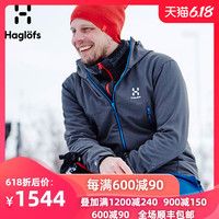 Haglofs火柴棍户外男装连帽款防拨水防风透气软壳夹克603370亚版