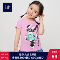 Gap女婴幼童短袖T恤夏装459349 迪士尼系列儿童新款纯棉印花上衣