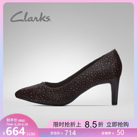 clarks其乐Calla Rose正装浅口圆头细高跟淑女单鞋一脚蹬仙女风