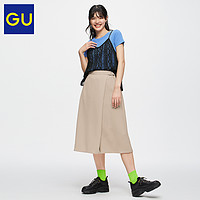 GU极优女装不规则七分阔腿裤2020夏季新款时尚洋气通勤显瘦322638