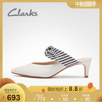 clarks其乐女鞋2020新款优雅淑女仙女风猫跟穆勒包头半拖高跟凉鞋
