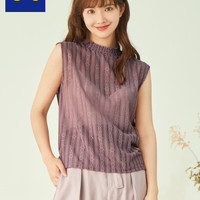 GU极优女装蕾丝T恤无袖2020夏季新款时尚镂空轻熟上衣百搭324552