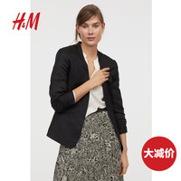 HM 女装西服休闲时尚简约百搭气质白色通勤小西装外套女 0724626
