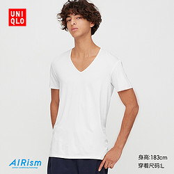 UNIQLO 优衣库 男装AIRism V领T恤 423523